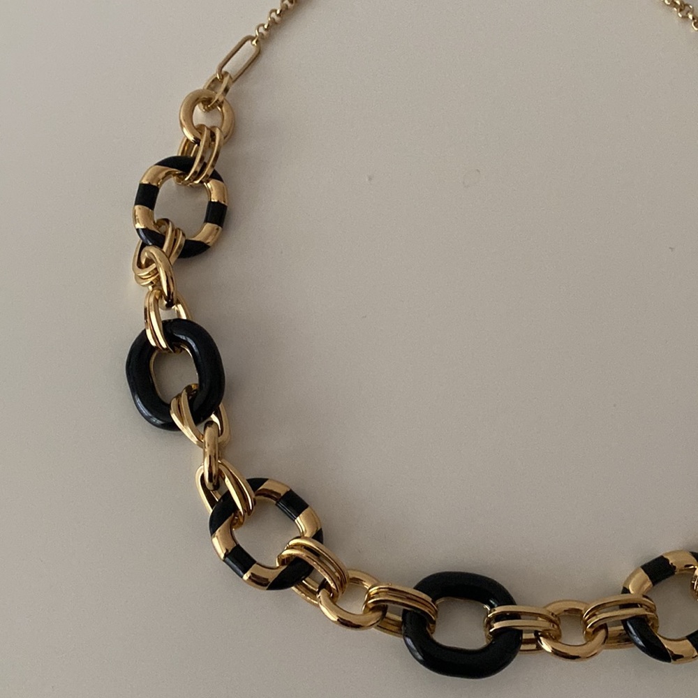 Kate Spade black and gold chain link necklace - Picture 3 of 4